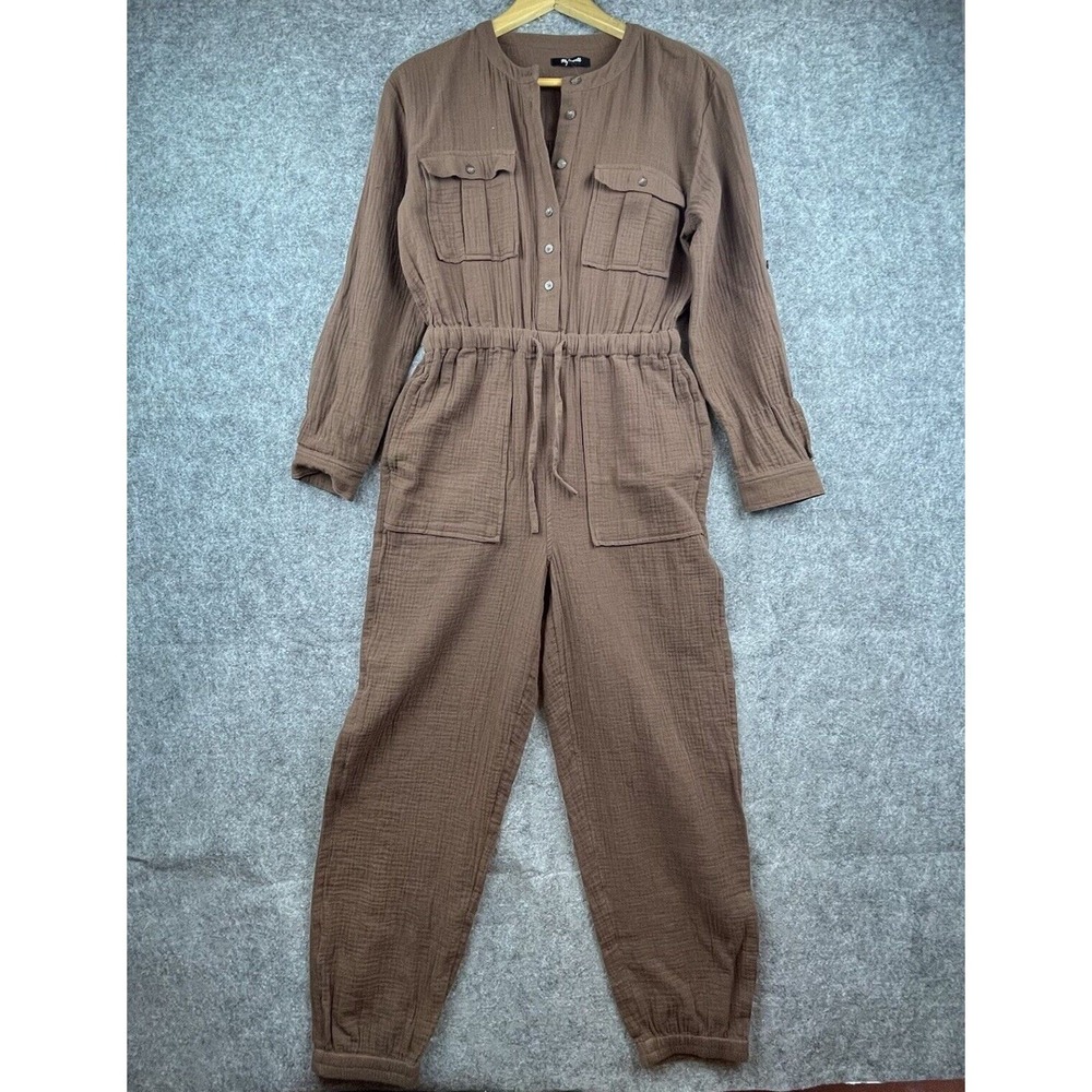Madewell Jumpsuit Womens 2 Brown Cinch Waist Dolman Sleeve Jogger Athleisure